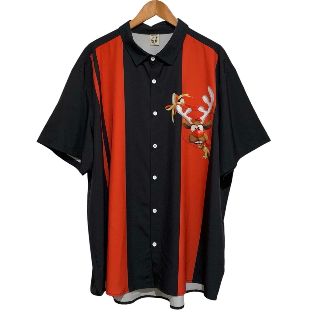 Hardaddy Casual Button Up Shirt Holiday Reindeer Size 3XL Christmas in Hawaii
